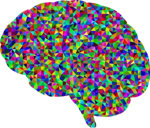 Colorful Geometric Brain Pattern PNG Image