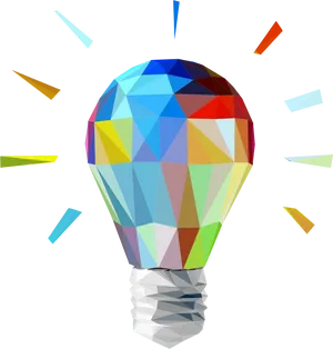 Colorful Geometric Lightbulb PNG