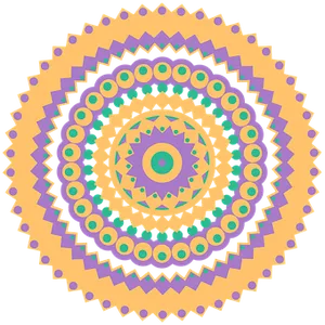 Colorful Geometric Mandala Art PNG Image