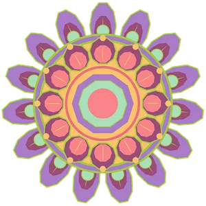 Colorful Geometric Mandala Art PNG Image