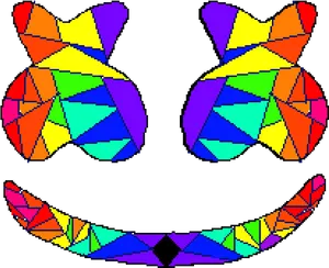 Colorful Geometric Marshmello Helmet PNG Image