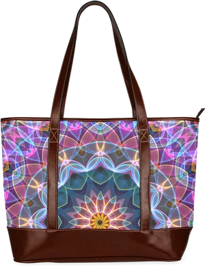 Colorful Geometric Pattern Tote Bag PNG Image