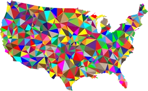 Colorful Geometric U S A Map PNG Image