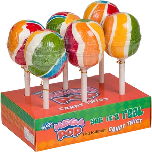 Colorful Giant Lollipops Display PNG Image