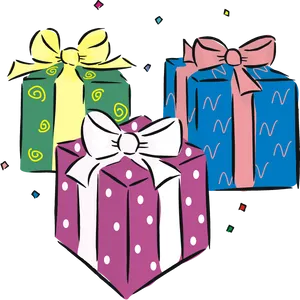 Colorful Gift Boxes Illustration PNG Image