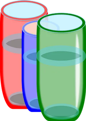 Colorful Glassware Vector Illustration PNG