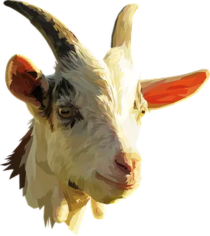 Colorful Goat Portrait PNG Image