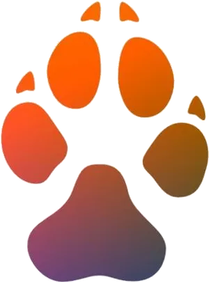 Colorful Gradient Paw Print PNG Image