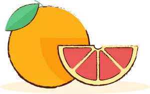 Colorful Grapefruit Illustration PNG Image