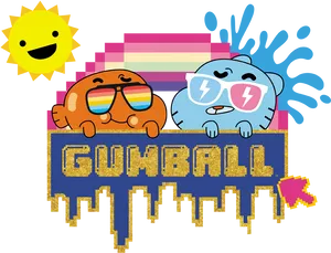 Colorful Gumball Characters Sunshine PNG Image