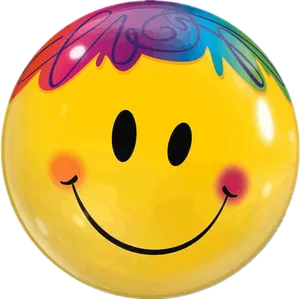 Colorful Hair Smiley Face Emoji.png PNG Image