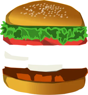 Colorful Hamburger Illustration PNG Image