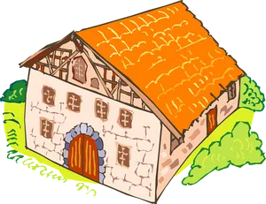 Colorful Hand Drawn Mansion PNG Image