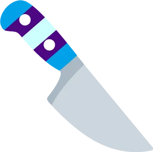 Colorful Handle Kitchen Knife Vector PNG Image