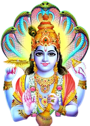 Colorful_ Hanuman_with_ Four_ Arms PNG Image