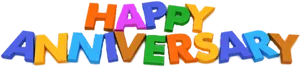 Colorful Happy Anniversary Text PNG Image