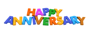 Colorful Happy Anniversary Text PNG Image