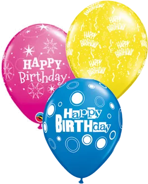 Colorful Happy Birthday Balloons PNG Image