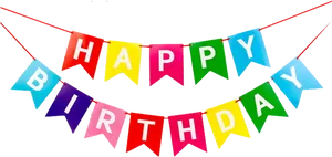 Colorful Happy Birthday Banner PNG Image