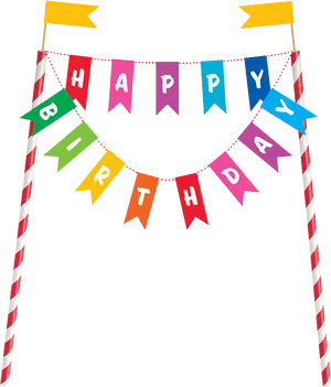 Colorful Happy Birthday Banner PNG Image