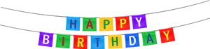 Colorful Happy Birthday Banner PNG Image