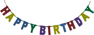 Colorful Happy Birthday Banner PNG Image