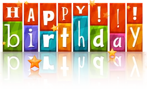 Colorful Happy Birthday Blocks Background PNG Image