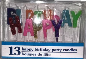 Colorful Happy Birthday Candles Packaging PNG Image