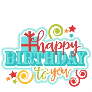 Colorful Happy Birthday Greeting PNG Image