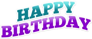 Colorful Happy Birthday Text Banner PNG Image