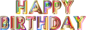 Colorful Happy Birthday Text PNG Image