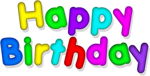 Colorful Happy Birthday Text PNG Image