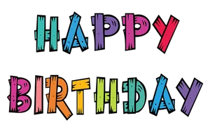 Colorful Happy Birthday Text Design PNG