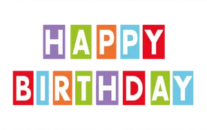 Colorful Happy Birthday Text PNG Image