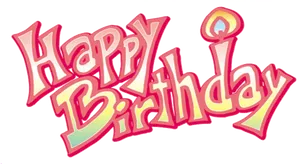 Colorful Happy Birthday Text Graphic PNG Image