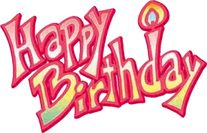 Colorful Happy Birthday Text Graphic PNG Image