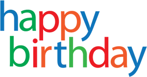 Colorful Happy Birthday Text PNG Image