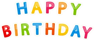 Colorful Happy Birthday Text PNG Image