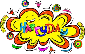 Colorful Happy Day Illustration PNG Image