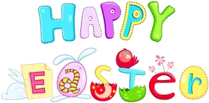 Colorful Happy Easter Greeting PNG Image