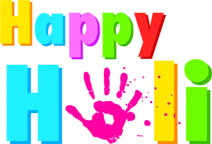 Colorful Happy Holi Greeting PNG Image