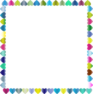 Colorful Heart Border Frame PNG Image