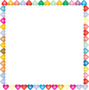 Colorful Heart Border Frame PNG Image