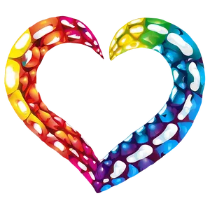 Colorful Heart Design Png Lny PNG Image