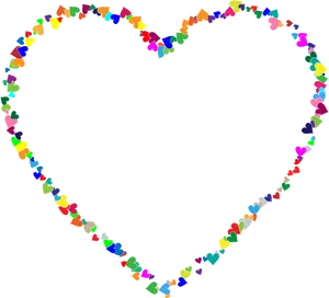 Colorful Heart Frame Design PNG Image