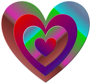 Colorful Heart Nesting Design PNG