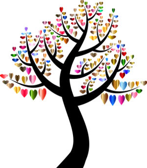 Colorful Heart Petals Abstract PNG