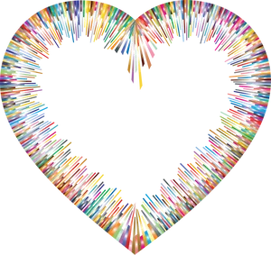 Colorful Heart Spectrum PNG Image