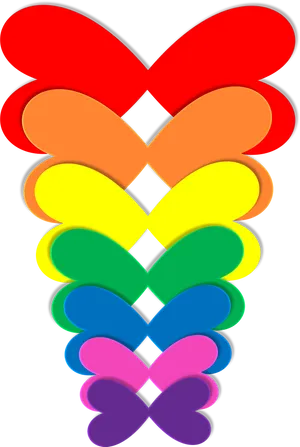 Colorful Heart Spectrum Art PNG Image