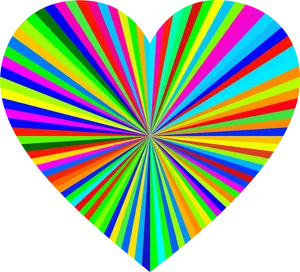 Colorful Heart Starburst Pattern PNG Image